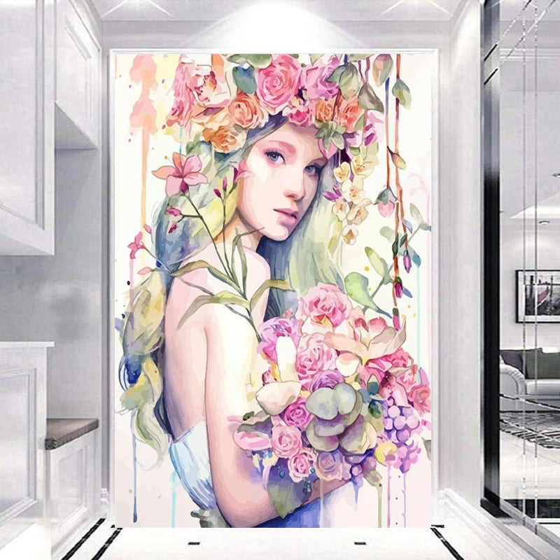 Full Square Drill 5D DIY Diamond Painting Girl Art Painting Cross Stitch Needlework Home Decorative Embroidery Kit Handpainted