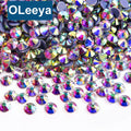 OLeeya Factory Wholesale A4 Hotfix Stones Large Bulk Crystal AB Glass Hotfix Rhinestones Flat Back Rhinestone for Wedding Dress