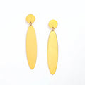Fenny Fashion 18K Gold-plated Shiny Smooth Oval Geometric Dangle Stud Earring Wholesale Stainless Steel Ladies Jewelry