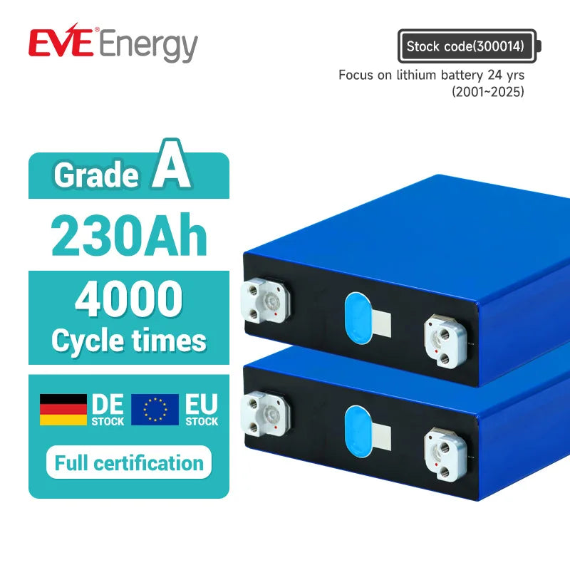 EVE EU STOCK Price LF230 3.2v 230ah Lithium Iron Phosphate Battery Lifepo4 Cells Ev Battery for Electric Commercial Vehicle
