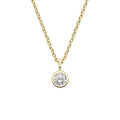 1 Centre Stone  1.2mm Small  Round Brilliant Cut Diamonds Bezel Pendant 18k White Yellow Rose Necklace Necklace