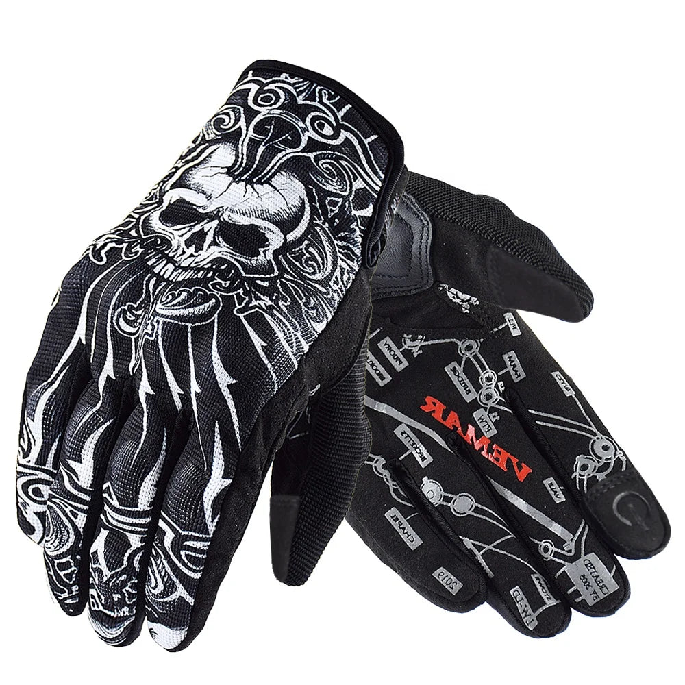 VEMAR Motorcycle Riding Gloves Men Vintage Motorcycle Gloves Touch Screen Motorbike Motocross Summer Gloves MTB Cycling Retro