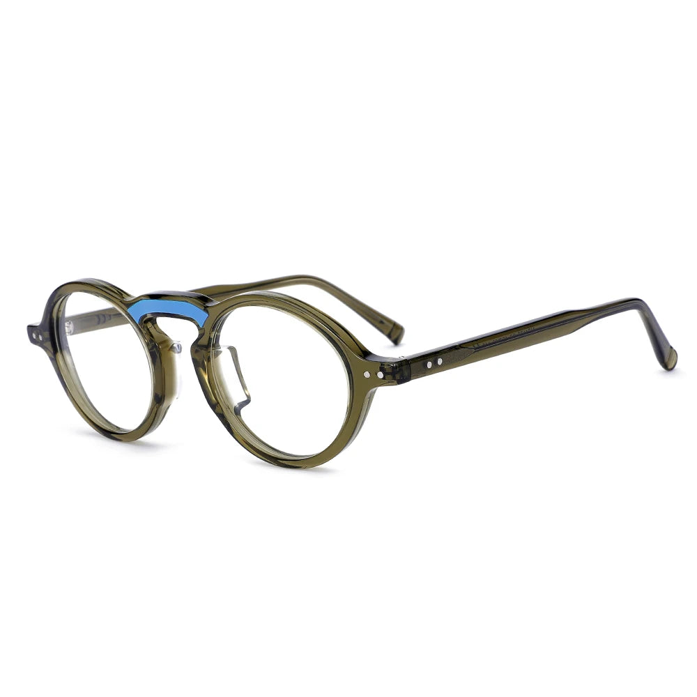 MB-1177 Custom logo Round Myopia Optical Glasses Frame Oval Retro Acetate Eyeglasses