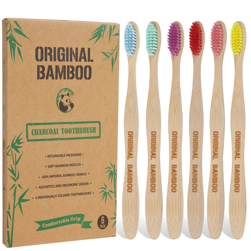 High End Super Soft Brush Wood Charcoal Toothbrush for Travel Hotel Tube with Case and Hotel Laser Custom Logo