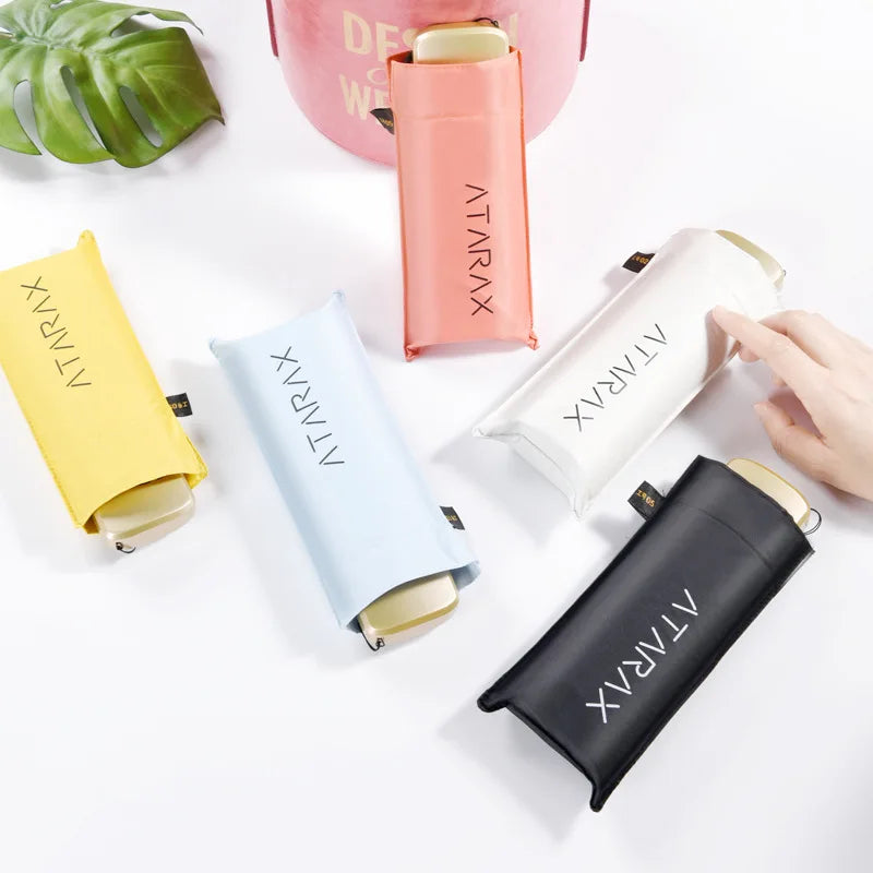 Portable Folded Ultralow-light 5 Folding  Umbrella Sunblock UV  Mini Pocket Umbrella for Rainny Day