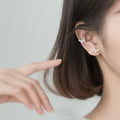 HOVANCI Dainty Sterling Silver Butterfly Stud Earring Lovely Paved Crystal Clip on Earring