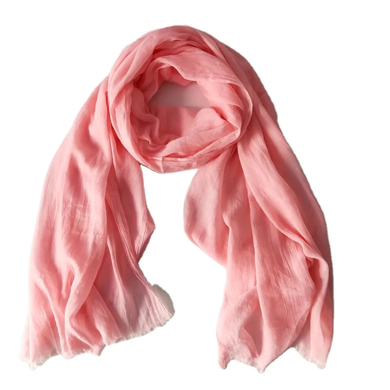 New Collection Long Women Scarves pink Color Stoles Soft Light Voile Hijabs in Bulk
