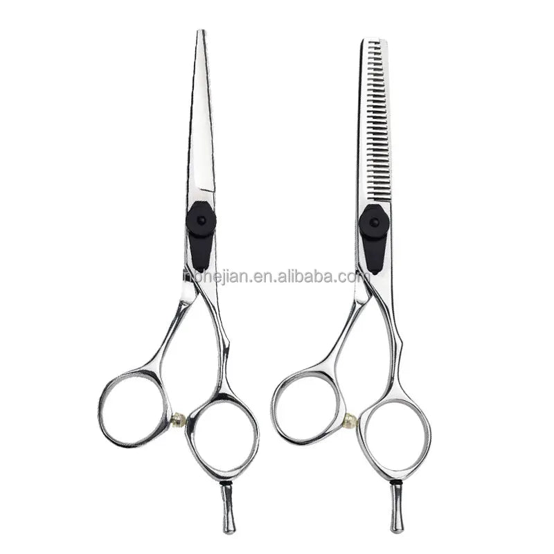 AK-55/530T Professional Beauty Barber Scissors Hair Cutting Thinning Set 440C Stainless Steel 59-60 HRC Right-Handed