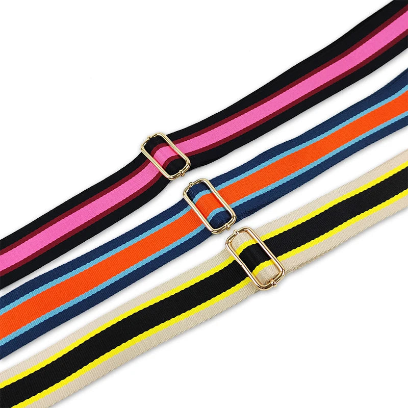 Meetee B-S1108 Striped Jump Color Wide Shoulder Bag Accessories Adjustable Crossbody Strap