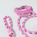 Adjustable Handmade Gentle Paracord Lead Pet Dog Leash Carabiner Hanger Braided Dog Rope Leash and Collar