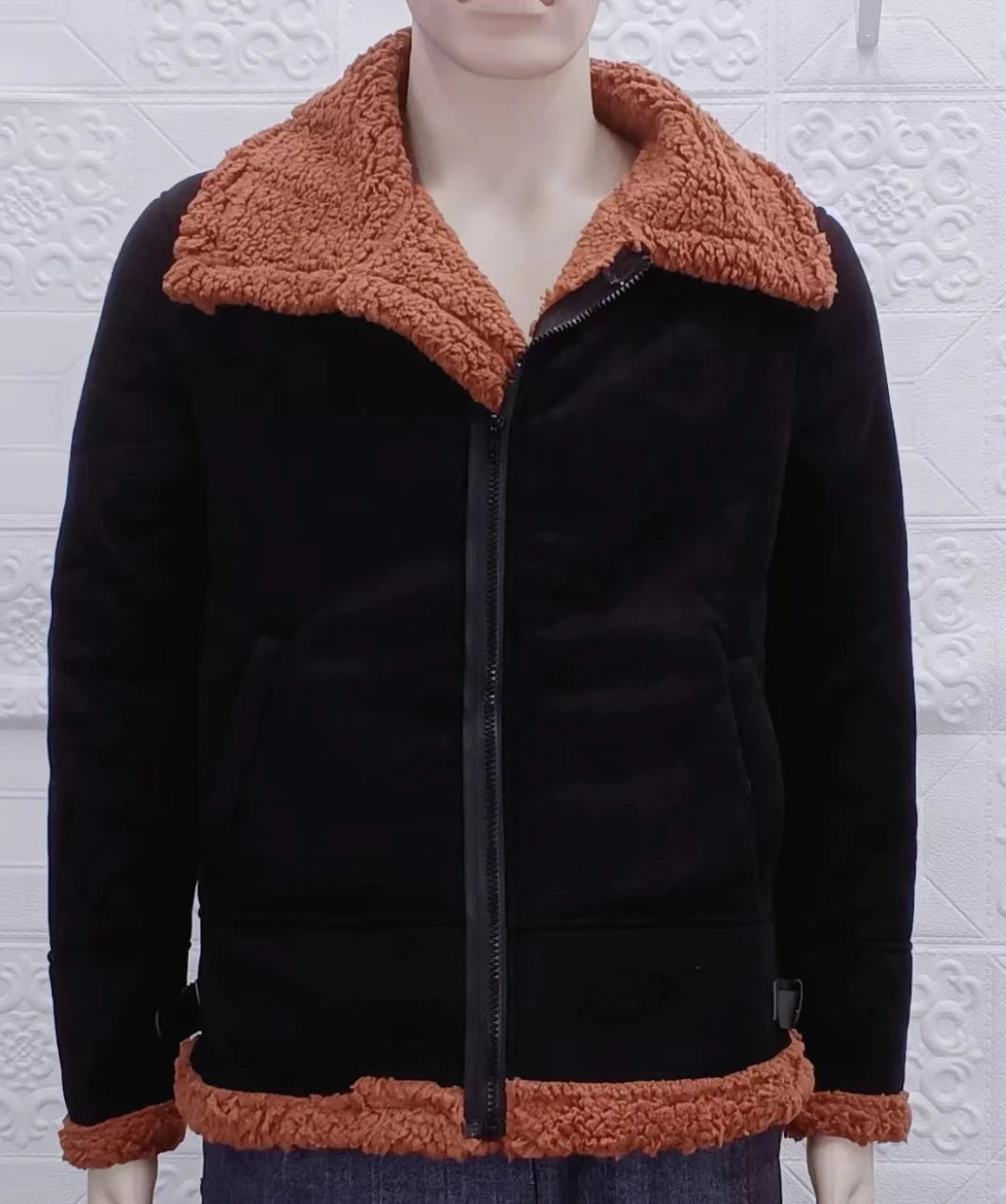 Clearance Sales Trending Product New Winter Men Outerwear Thick Warm Plus Size Faux Lamb Wool Fleece Coat
