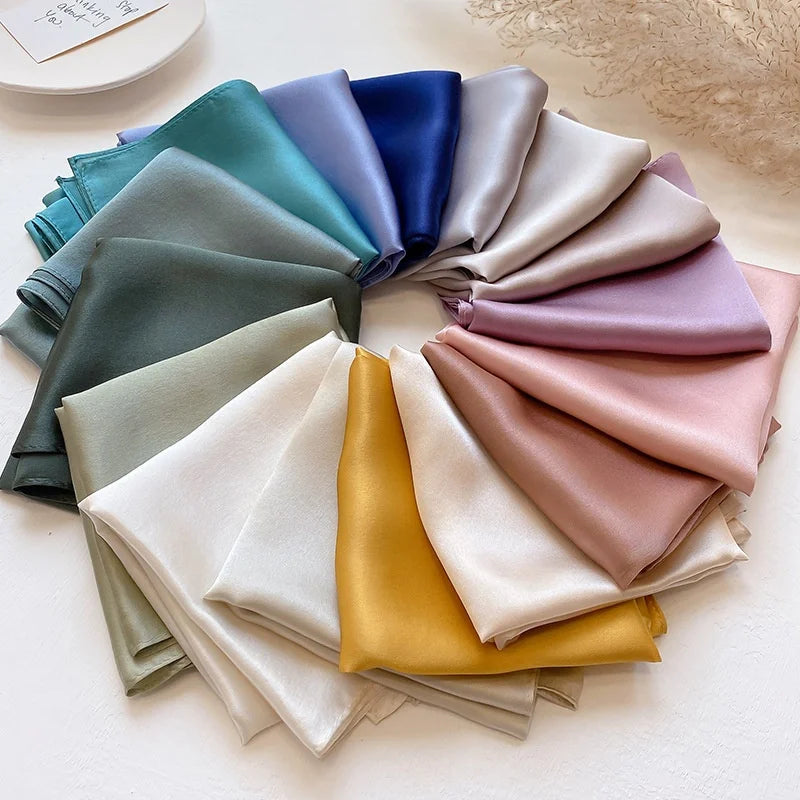 Zifeng OEM Hair Wrap Turban New Stylish Women's Hijab Plain Silk Scarf
