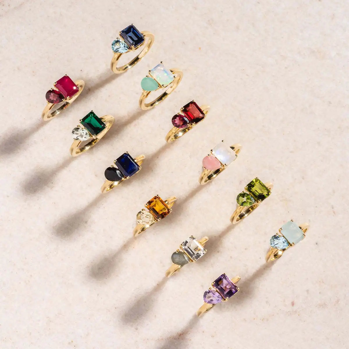 Titanium Steel Multi-color Zircon December Birthstone Ring Plain Ring December Birthstone Color Preservation