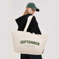Custom Recycle Grocery Tote Boat Bag Heavy Canvas Large Bulk Reusable Daily Life Zipper Closure Shopping Bag