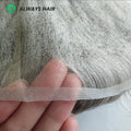 Wholesale Undetectable Hairline Full for Lace Indian Hair Pieces for Men Grey Human Hair Natural Wave 90% Density Toupee 1B80