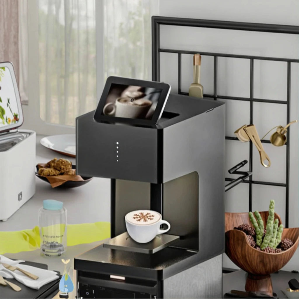 Photo Art Printer for Milk Tea Cups Using Automatic Edible Inkjet Printing System