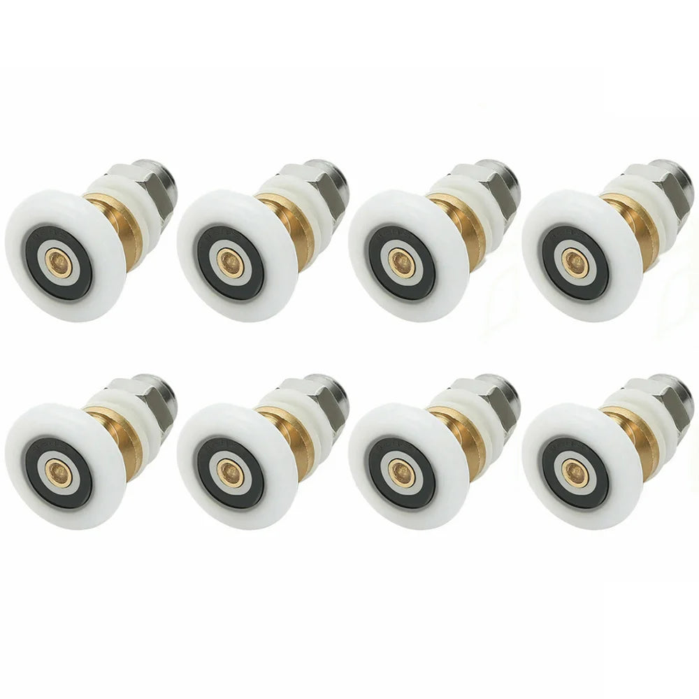 Nylon 19/23/25/27mm Diameter Shower Glass Sliding Door Hanging Wheel Roller Eccentric Pulleys Bathroom Sliding Cabinets Bag