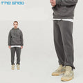 Unisex 100% Cotton Fleece Sweatpants Solid Color Mid Waist Jogger with Elastic Waist and Loose Fit Washed Decoration for Men