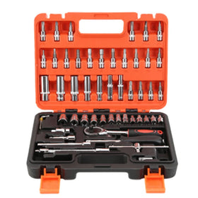 SOLUDE High Grade Car Auto Repair Bicycle Repair Tools 53 Pcs Socket Wrench Tool Sets Box