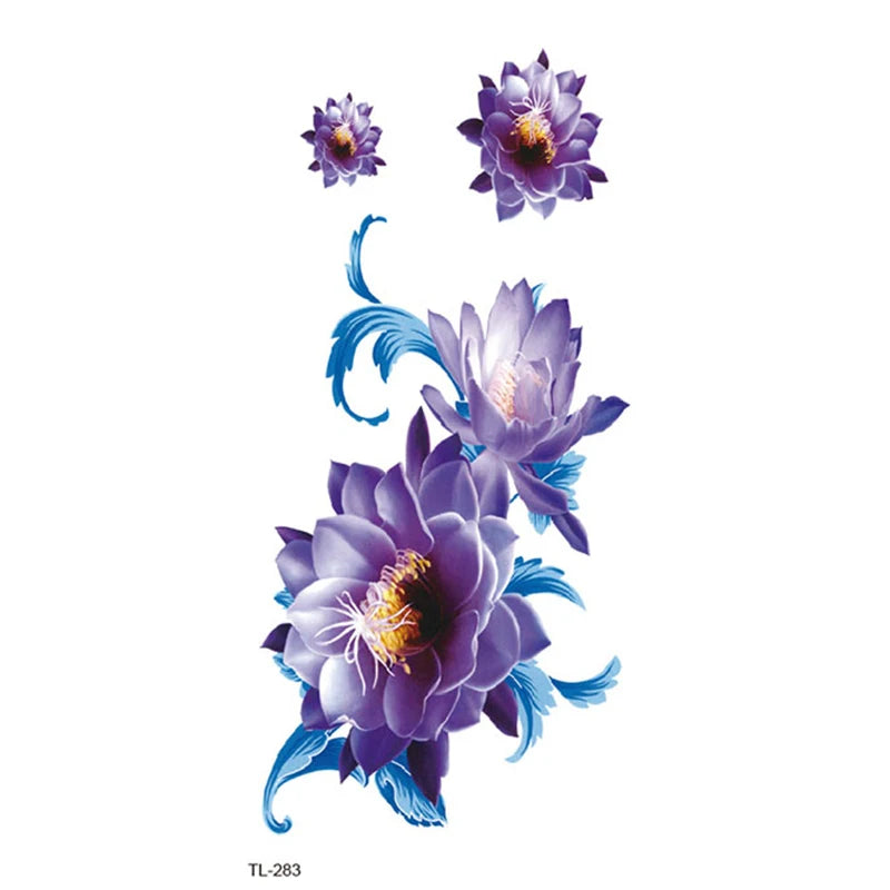 BXTAT TL283-TL288 Roses Crinum White Paper Temporary Tattoo Stickers for Body