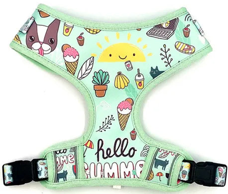 Custom Spring Reflective Dog Harness Accessories Set No Pull Dog Harness Training Collar and Leash with Bow Tie Bandana