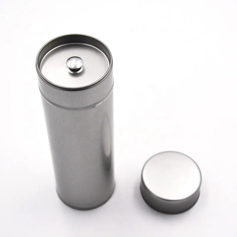 Round Plain Silver Tinplate Tea Tin Packaging Cans with Insert Lid for Beverages
