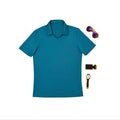 2023 Bosha Lake Blue Custom Men'S Casual Polo Shirt Knitted Fabric Short Sleeve Solid Pattern