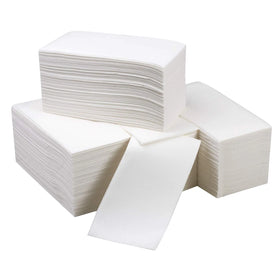 Pure White Luxury Linen Feel Napkin 2ply Soft Sheet Fold Plain Design Thick and Comfortable Paper