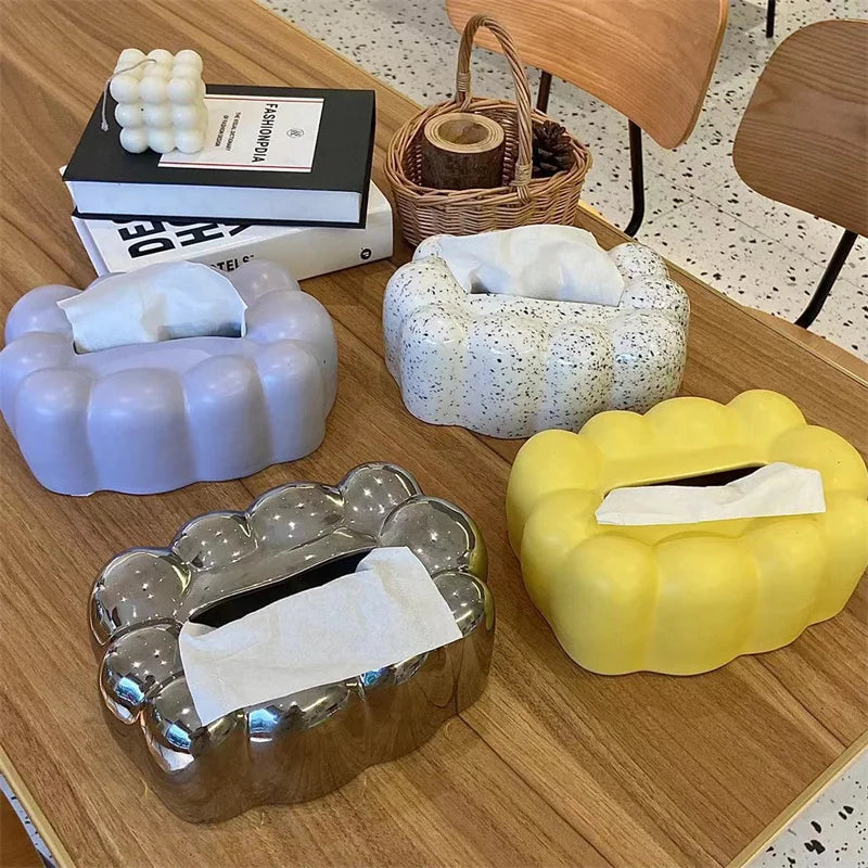 Solhui Nordic Luxury Ceramic Tissue Box Napkin Holder Storage Living Room Home Table Decoration