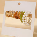 Vintage Boho Geometric Gold Metal Hoop Earrings Set Pearl Acrylic Butterfly Dangle Drop Earring Jewelry for Women 2022