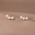 925 Sterling Silver 3 Pieces Freshwater Pearl Stud Earrings for Women Gifts Jewelry