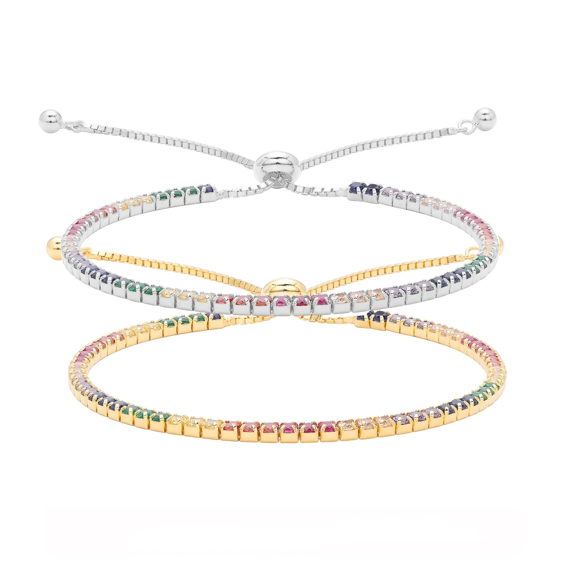 Trendy 925 Sterling Silver Tennis Bracelet for Women Colorful Cubic Zircon & CZ Diamond Jewelry