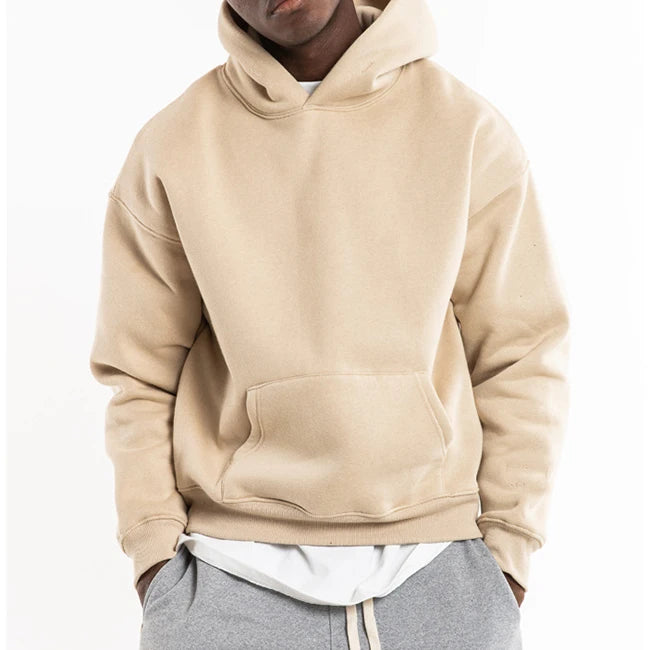 Custom Terry and Fleece Hoodies No Draw Strings 100% Cotton Oversize Embroidery Heavy Plus Size Men's Hoodies & Sweatshirts