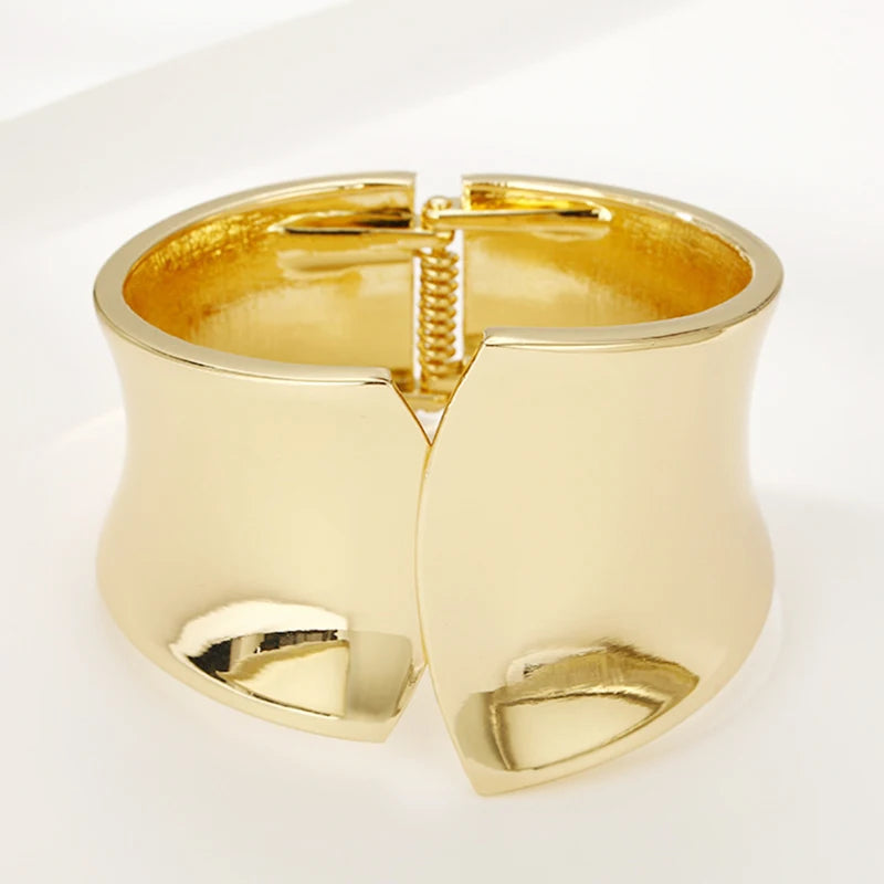 Kaimei Fashion Jewelry Punk Gold Wholesale Original Design Exaggerating Irregular Geometrical 18K Gold Cuff Bangles Bracelets