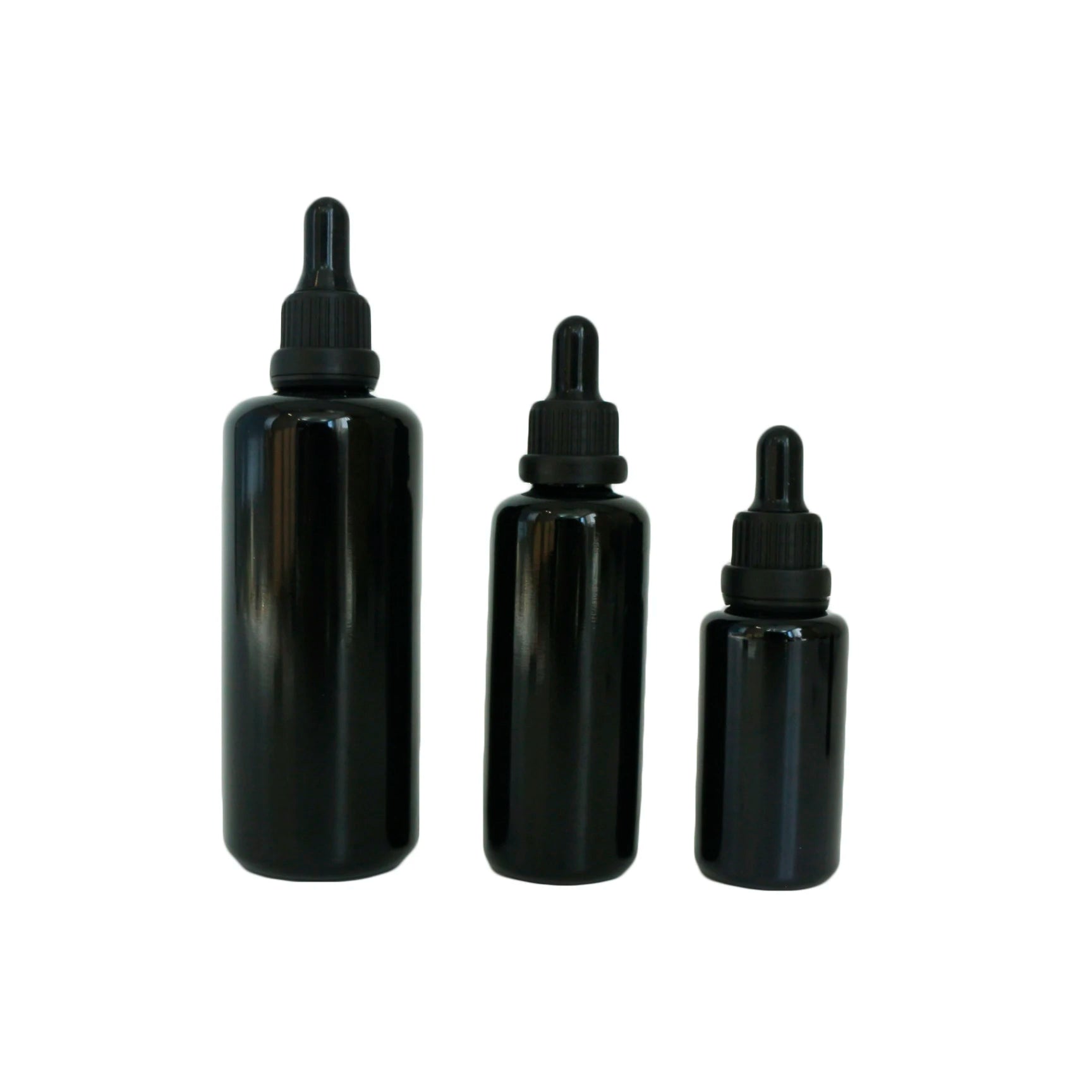 custom empty luxury uv black glass cosmetic dropper bottle 30ml 50ml 100ml for essential oil cosmetic serum