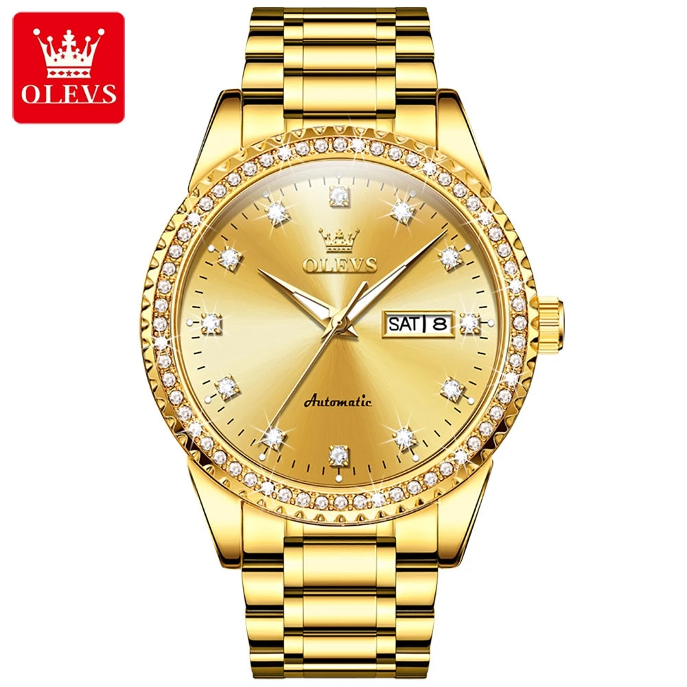 OLEVS 7003 Simple Watch for Men Hot Sale Luxury Diamond Business Men Watches Casual Stainless Steel Male Watch Relogio Masculino