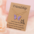 Best Gift Couple Sisters Friendship Necklace Set Mother Day Beauty Butterfly Pendant Card Necklaces Women Friend Choker Jewelry