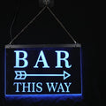 Bar This Way 3D Laser Engraved Acrylic Custom Logo Neon Light Led Base Edge Lit Sign With Remote