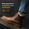 Dian Sen OEM Customized Mens Work Boots LBX-631 Steel Toe Safety Boots Cow Leather Waterproof Lightweight Working Shoes