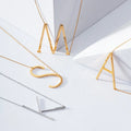 Liliflor Letter Necklaces Alphabet Initial Pendants Necklace Gold Stainless Steel Choker Necklace for Women Jewelry P9027-G