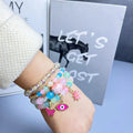 YL Bohemian Beaded Bracelet Flower Butterfly Eye Colored Glass Crystal Women's