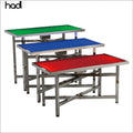 Wholesale Luxury Italian Rectangular Acrylic Buffet Table Set Stainless Steel Foldable LED Features Hotels Commercial Use