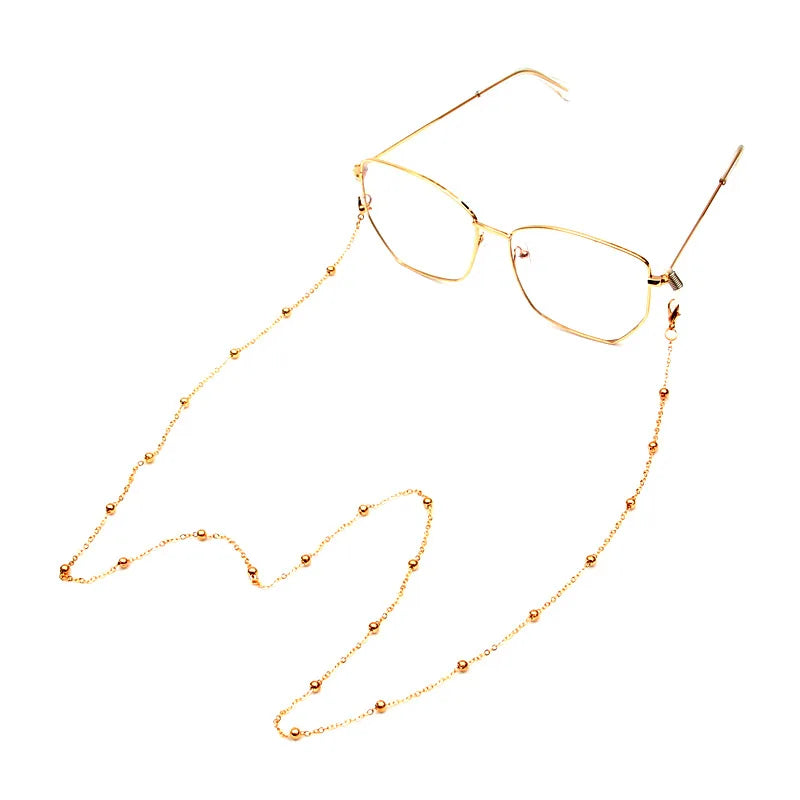 2025 Crystal Trendy Glasses Chain Beaded Gold Plated Glasses Chain Sunglasses