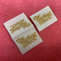 Bright Metallic Gold Uniform Neck Woven Labeldouble Sides logo Thick Fabric Clothing Name Label