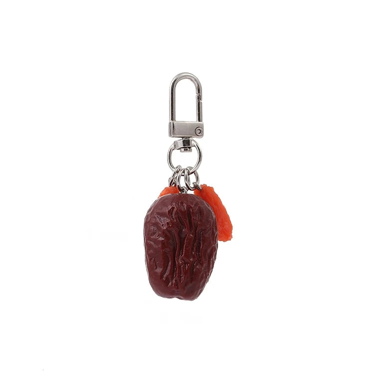 Factory Price Mini Red Date Keychain Pendant Dried Fruit Wolfberry Key Chain Ring Bag Backpack Hanging Ornament