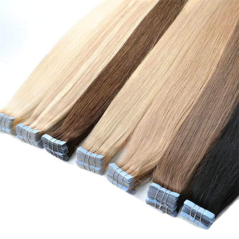 Wholesale 100% Virgin Cuticle Russian Human Hair Extensions 12P613# Tape Natural Looking Invisible Indian Remy Hair Best Grade