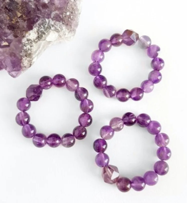 Natural White Crystal Stone Elastic Rice Beads Rings Handmade Ring  Jewelry Gifts SR013