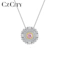 CZCITY Crystal Cz Pendant 925 Sterling Jewelry Elegant 5A Zirconia SS Cubic Woman Diamond Necklace