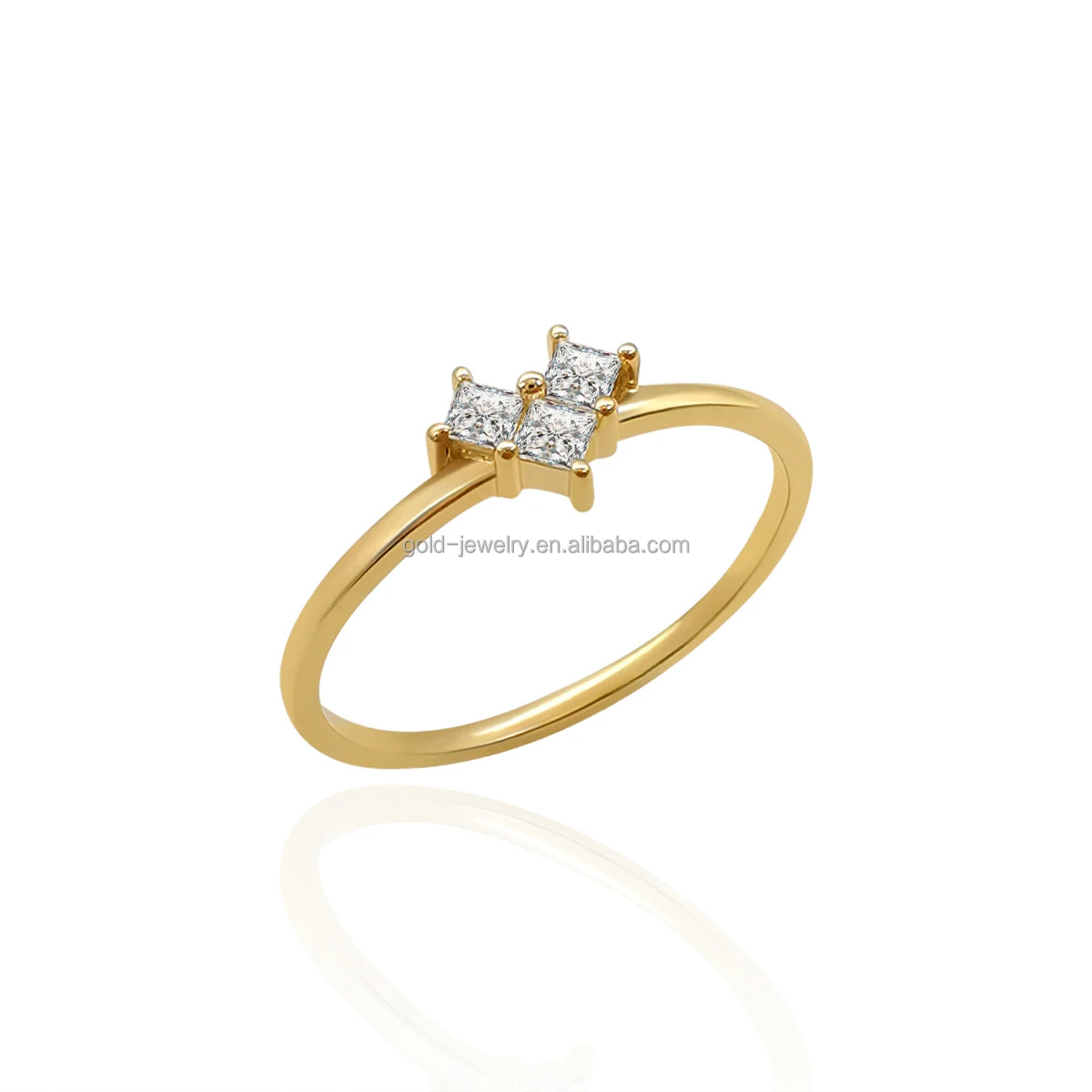 Pure Gold Jewelry Simple Moissanite Diamond Rings AU585 14K Real Yellow Gold Finger Ring Customized Size Fine Jewelry