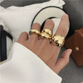 2025 New Gold Color Silver Color Minimalist Glossy Geometric Open Rings